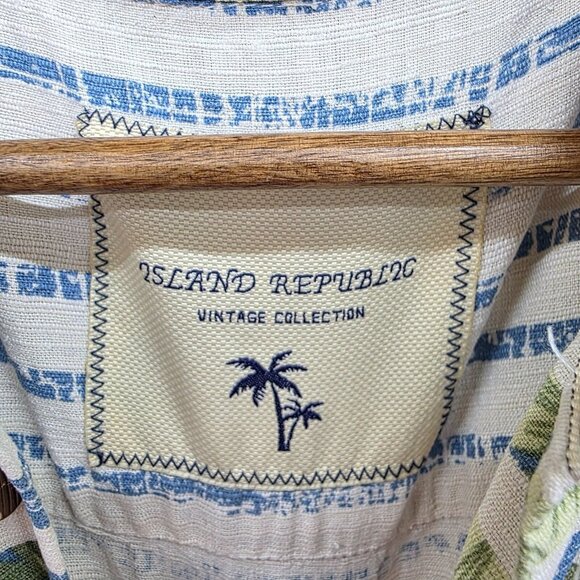 Island Republic Vintage Collection 100% Silk Hawaiian Shirt Size XL Ivory Button - Picture 6 of 10